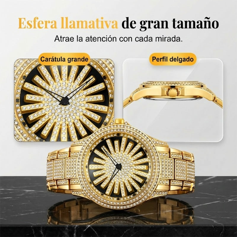 Reloj Iced-Out para Hombre – Esfera Giratoria