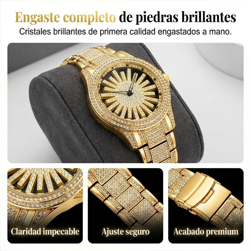 Reloj Iced-Out para Hombre – Esfera Giratoria
