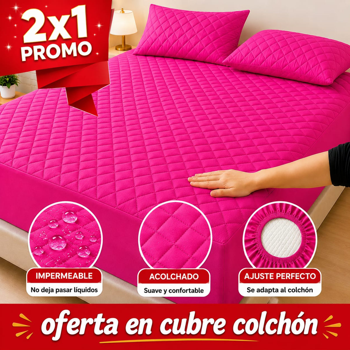 Protector de Colchón – Pack 2 + 4 Fundas de Almohada