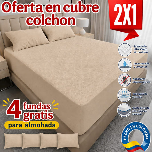 Protector de Colchón – Pack 2 + 4 Fundas de Almohada