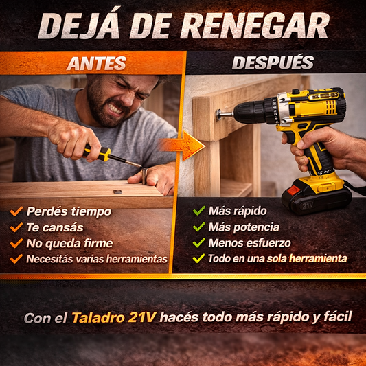 Taladro Inalámbrico – 2 Baterías, Maletín y Accesorios